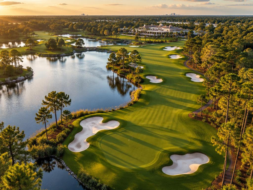 Aerial view of Shingle Creek Golf Club fairways